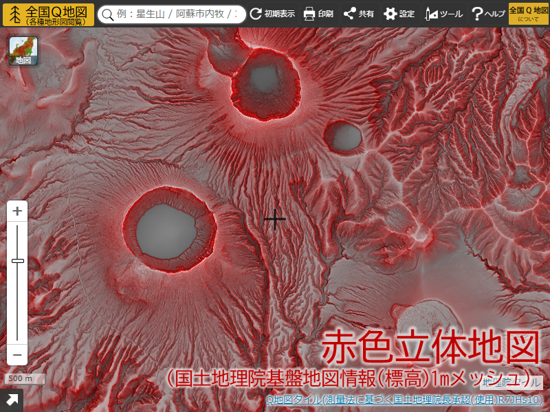 赤色立体地図(基盤地図情報(標高)1mメッシュ)